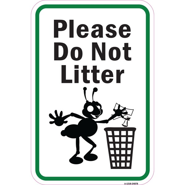 Signmission Safety Sign, 12 in Height, Aluminum, 18 in Length, 24878 A-1218-24878 - main